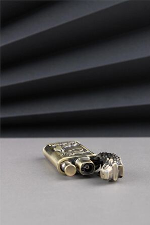 Bronz Kabartmalı Kurt Detaylı Türkiye Yazılı Ve Türk Bayrağı Çakmak 24CSM926MR004