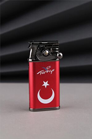 Kırmızı Tabanca Özel Tasarım Türkiye Yazılı Ve Türk Bayrağı Çakmak 24CSM936MR001