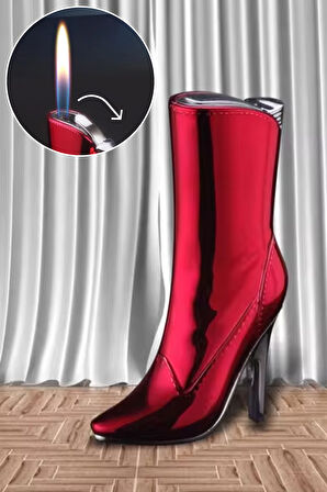 Silvio Monetti Çizme Görünümlü Gazlı Kırmızı Çakmak Özel Tasarım CAKSM046P