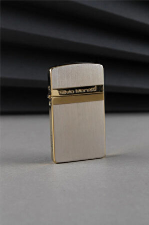 Silvio Monetti Özel Tasarım Benzinli Kapaklı Altın Benzinli Çakmak CAKSM084T