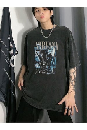 Nirvana Siyah Unisex Oversize T-shirt