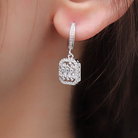 Starlight Diamond Ortası 3 Baget Pırlanta Montür Gümüş Set