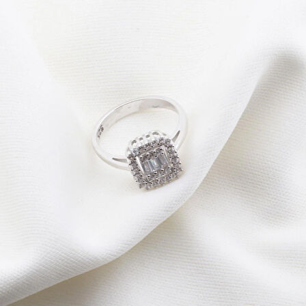 Baget Kesim Starlight Diamond Gümüş Yüzük