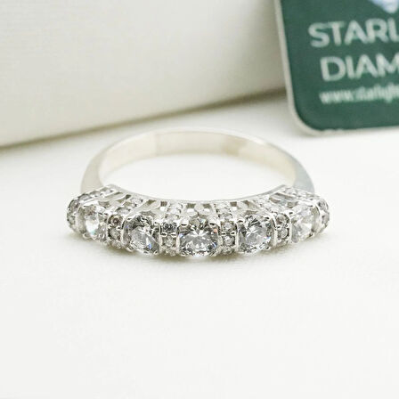 Tırnak Araları Mini Zirkon Taşlı 5 Taş Starlight Diamond Gümüş Yüzük