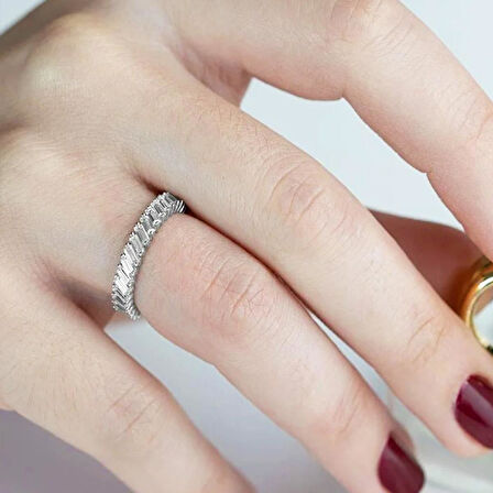 Baget Taşlı Tamtur 925 Ayar Gümüş Yüzük