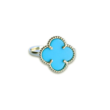 Alhambra Model Mavi Mine Taşlı Gold Kaplama Gümüş Yüzük