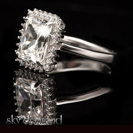 Sky Diamond Baget Kesim Kadın Yüzük