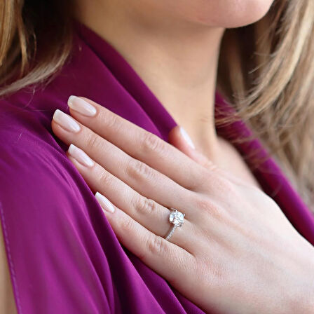 Elegance U Montür Sky Diamond Tek Taş Yüzük