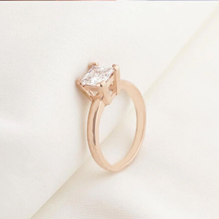 Square  Rose Gold Kaplama Sky Diamond Yüzük