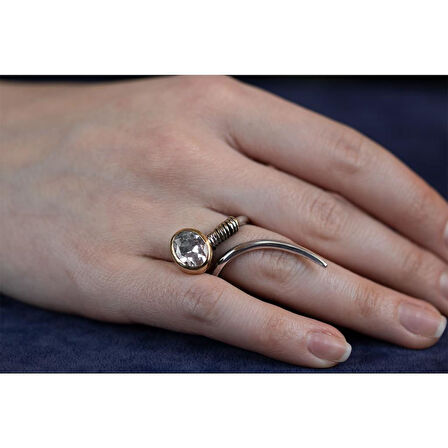 925 Ayar Gümüş Tasarım Otantik Kadın Yüzüğü