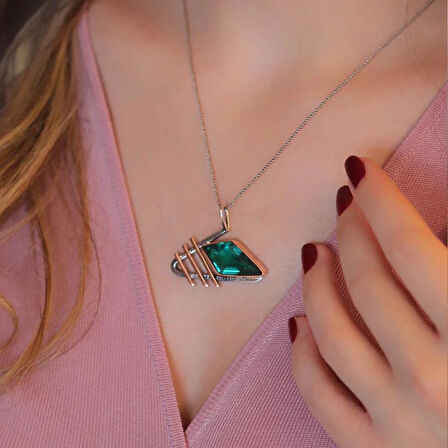 Peridot Taşlı Gümüş Otantik Set