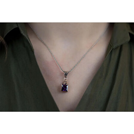 AmetistTaşlı Gümüş Otantik Set