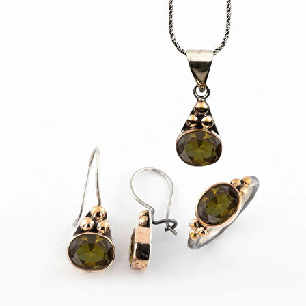 Zultanit Taşlı Gümüş Otantik Set