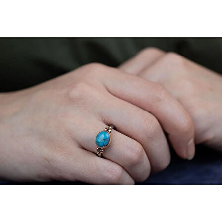 Turkuaz Taşlı Gümüş Otantik Set