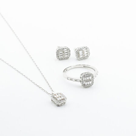 Mini Baget Kesim Gümüş Set