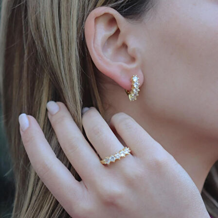 Beştaş Modeli Gold Kaplama Gümüş Takım