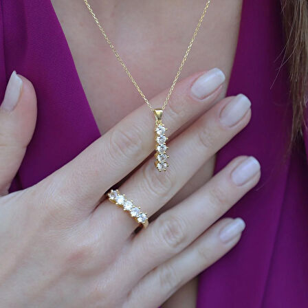 Beştaş Modeli Gold Kaplama Gümüş Takım