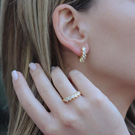 Beştaş Modeli Gold Kaplama Gümüş Takım