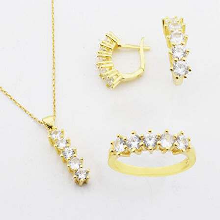 Beştaş Modeli Gold Kaplama Gümüş Takım