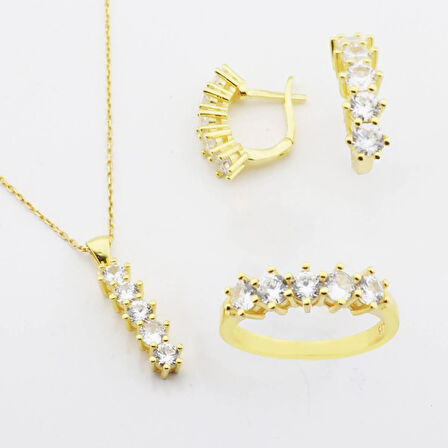 Beştaş Modeli Gold Kaplama Gümüş Takım