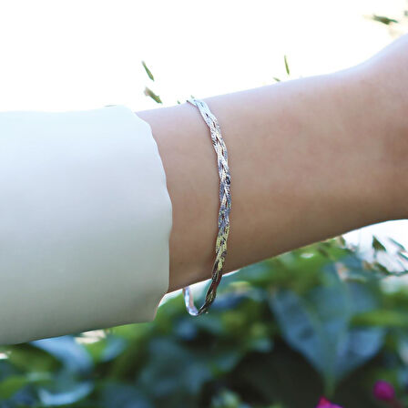 Örgülü İtalyan Gümüş Bileklik