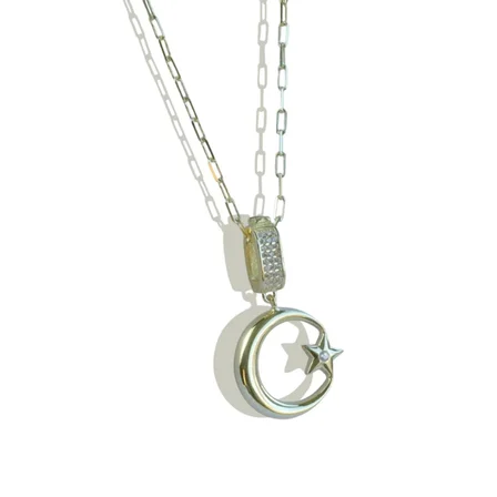 Ay Yıldız Charm Trend Gümüş Kolye