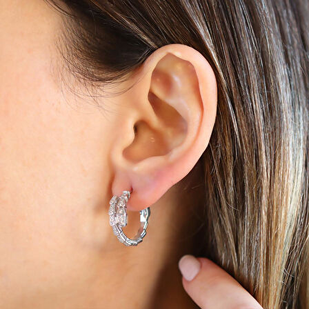 Serpents Zirkon Taşlı Gümüş Küpe