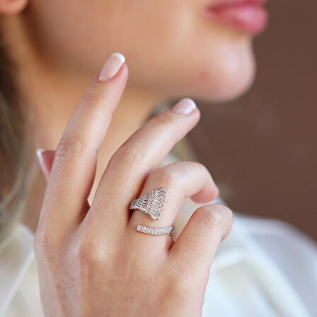 Flamenko Zirkon Taşlı Gümüş Yüzük