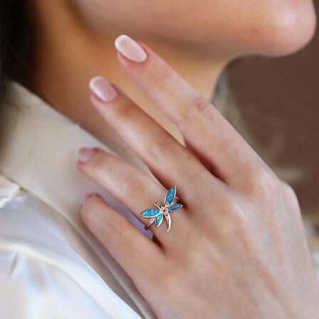 Yusufçuk Opal Taşlı Gümüş Yüzük