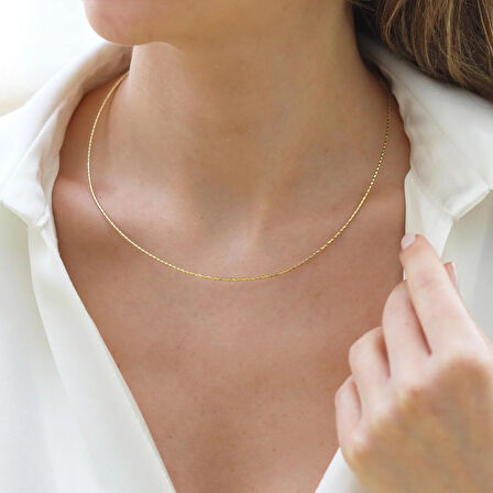 İtalyan İnce Desenli Gümüş Zincir