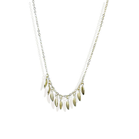 Yaprak Sallantılı Gümüş Kolye