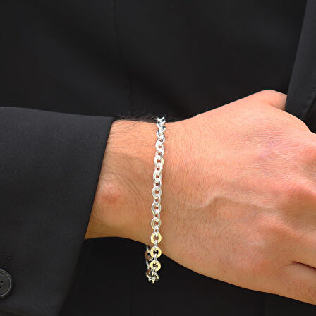 Yuvarlak Forsa 6mm Gümüş Erkek Bileklik