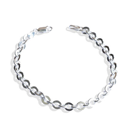 Yuvarlak Forsa 6mm Gümüş Erkek Bileklik