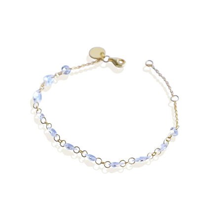 Kristal Sıra Taşlı Gümüş Bileklik