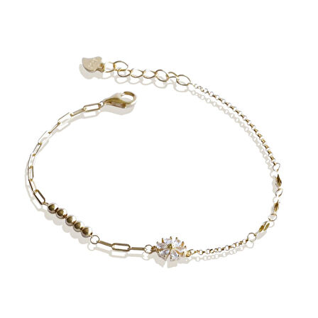 Çiçek Taşlı Gümüş Trend Bileklik