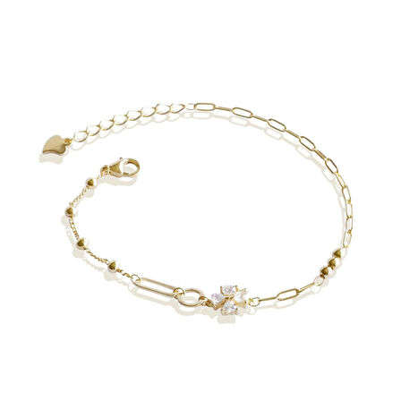 Yonca Taşlı Trend Gümüş Bileklik