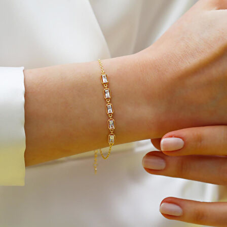 Mini Baget Sıralı Gümüş Bileklik