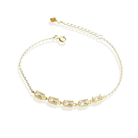 Mini Baget Sıralı Gümüş Bileklik