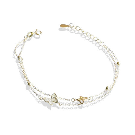 Zirkon Taşlı Kelebek Modeli Gümüş Bileklik