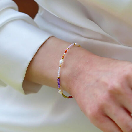 Doğaltaş İncili Gümüş Bileklik