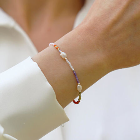 Doğaltaş İncili Gümüş Bileklik