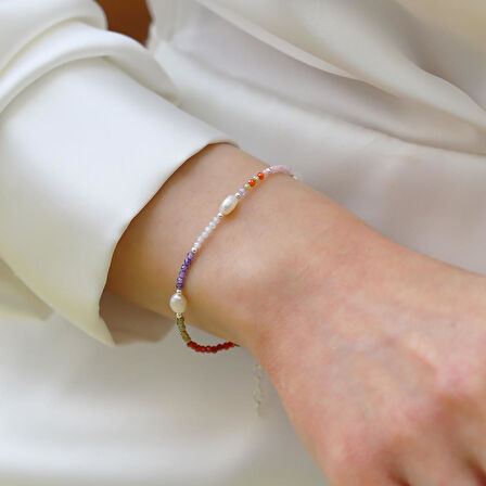 Doğaltaş İncili Gümüş Bileklik