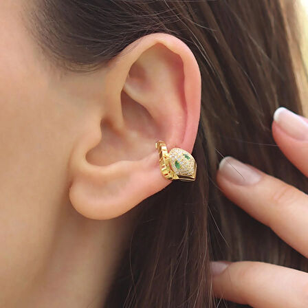 Serpent Modeli Kıkırdak Gümüş Küpe