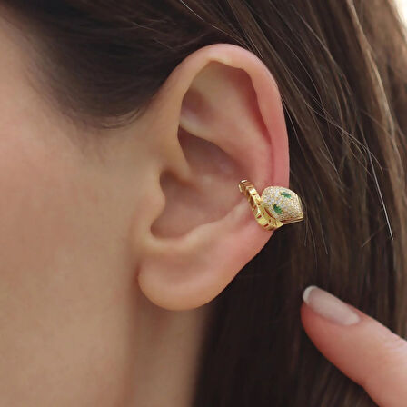 Serpent Modeli Kıkırdak Gümüş Küpe