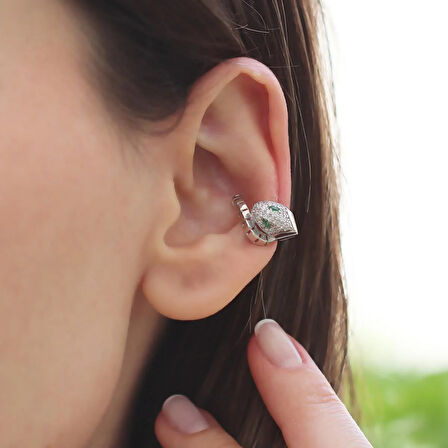 Serpent Modeli Kıkırdak Gümüş Küpe