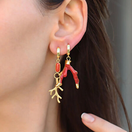 Mercan Gold Gümüş Küpe