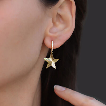 Yıldız Göçmen Gold Gümüş Küpe