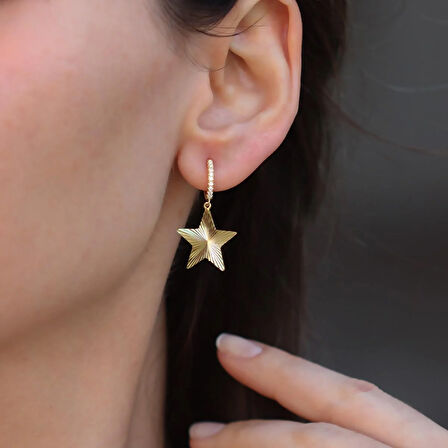 Yıldız Göçmen Gold Gümüş Küpe