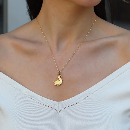 Kuğu Gold Gümüş Kolye