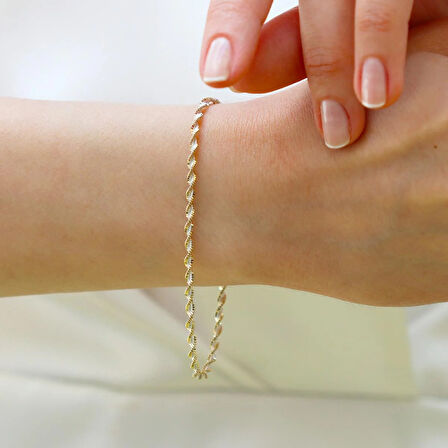 Burgu Çift Renkli Gümüş Bileklik